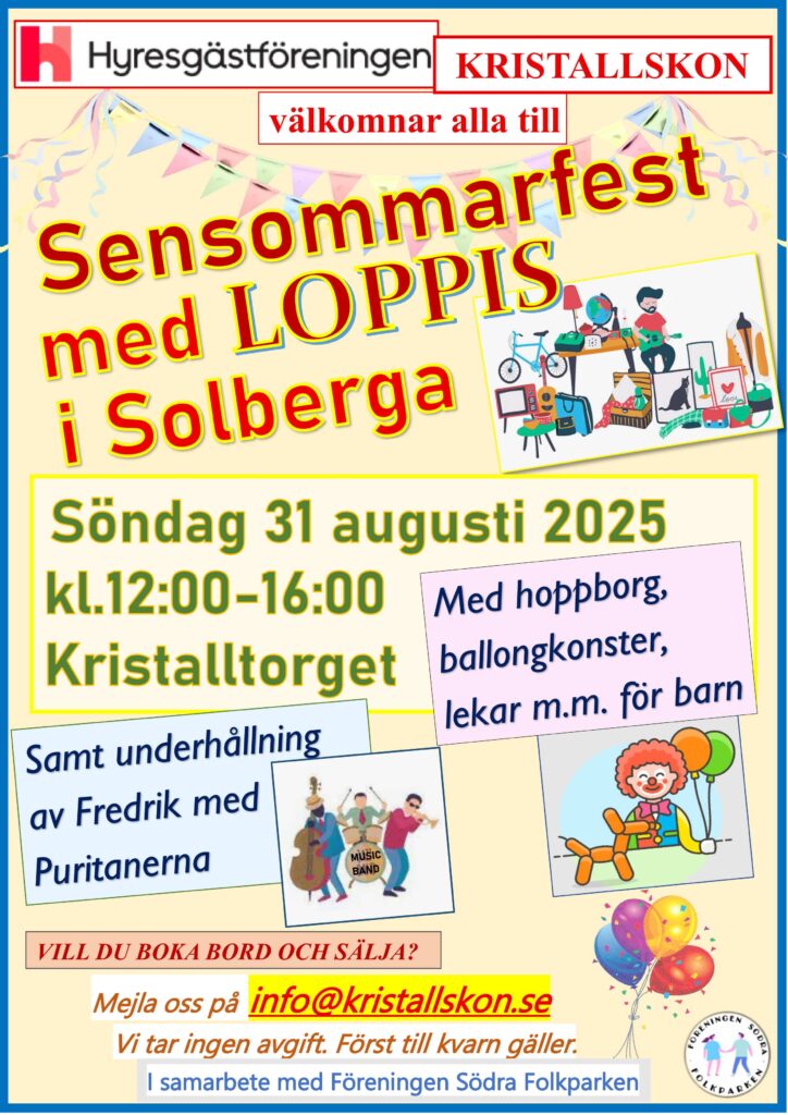Sensommarfest med loppmarknad
